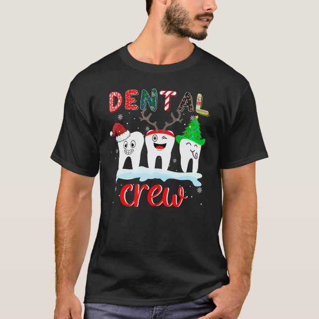 Dental Crew Teeth Dentist Christmas Xmas PJ Pajama T-Shirt (Front)