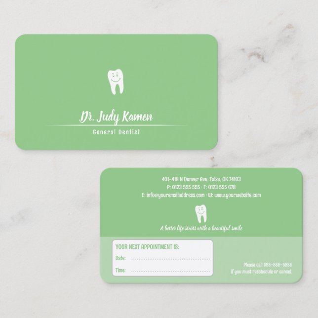 Dental | Dentist Appointment Card (Front/Back)