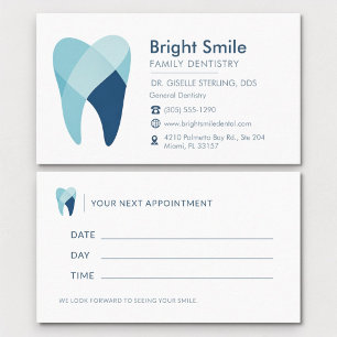 Dental Dentist Blue Tooth Office Appointment Card