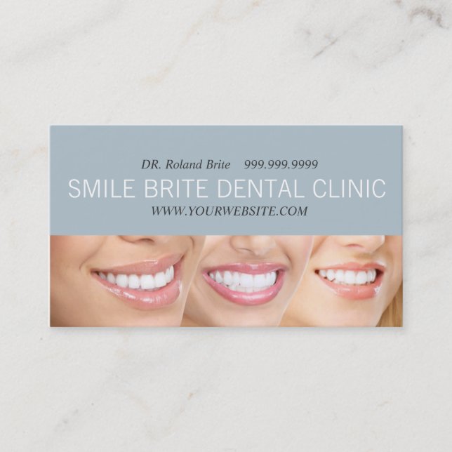 Dental Dentist Dentistry Doctor Teeth Smile Care Business Card (Front)