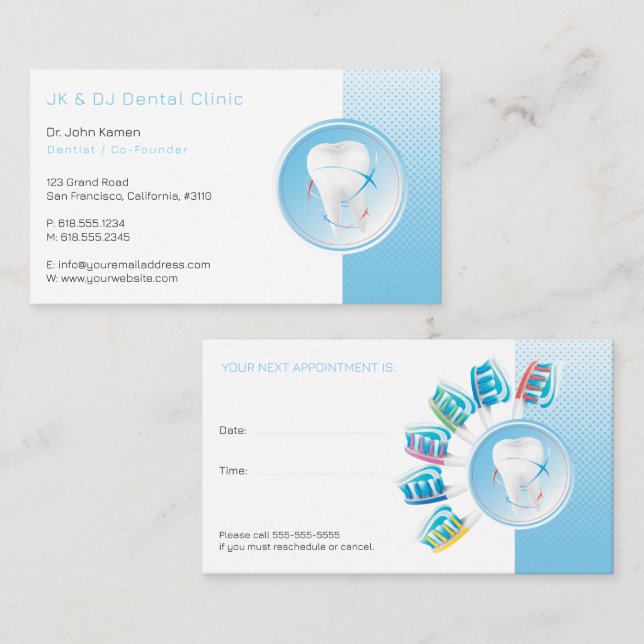 Dental | Dentist unique Appointment Card (Front/Back)