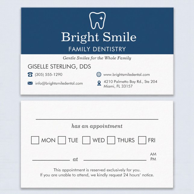 Dental Dentistry Office Appointment Reminder Business Card (Creator Uploaded)