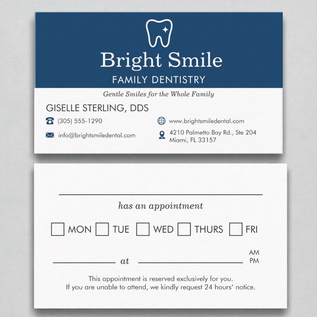 Dental Dentistry Office Appointment Reminder   Business Card (Creator Uploaded)