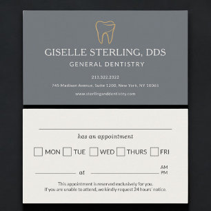 Dental Dentistry Silver Appointment Reminder Business Card