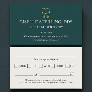 Dental Dentistry Teal Green Appointment Reminder Card