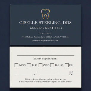 Dental Dentistry Tooth Appointment Reminder Business Card