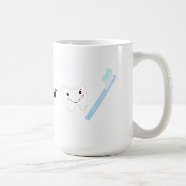 Dental Design, Tooth and Toothbrush Coffee Mug (Right)