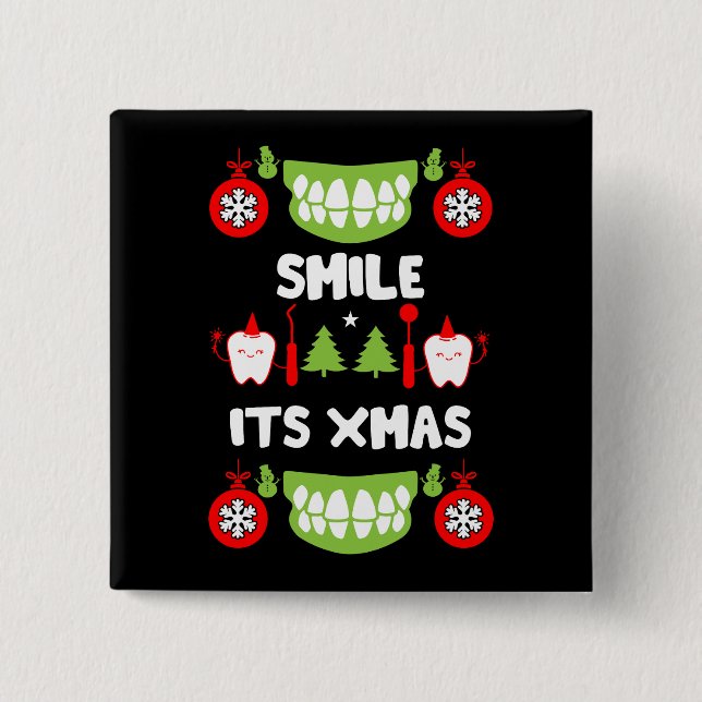 Dental Doctor Xmas 15 Cm Square Badge (Front)
