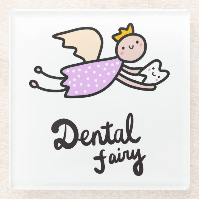 Dental Fairy Glass Coaster (Front)