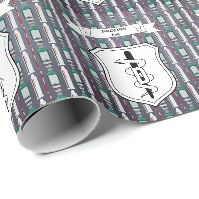 Dental Graduate Party Supplies Decor Custom Wrapping Paper (Roll Corner)