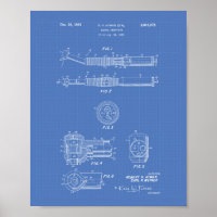 Dental Handpiece 1961 Patent Art Blueprint