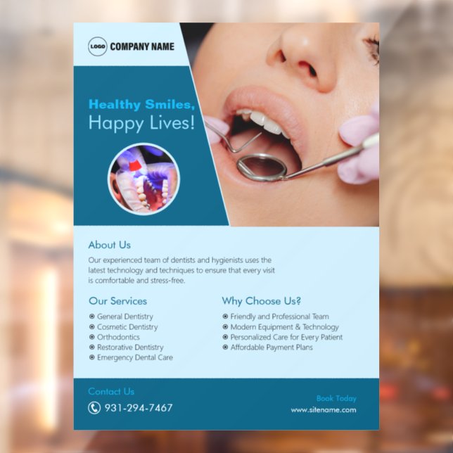 Dental Hospital Custom Window Cling (Sheet 2)