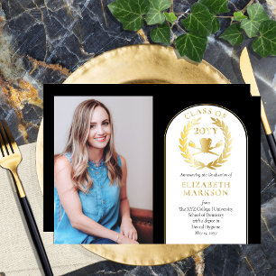 Dental Hygenist Photo Grad Announcement Gold Foil