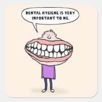 Dental Hygiene Big Mouth Man, Funny Stickers
