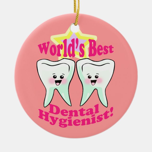 Dental Hygienist Ceramic Tree Decoration (Front)