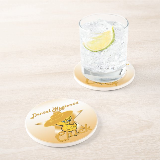 Dental Hygienist Chick #10 Coaster (Side)