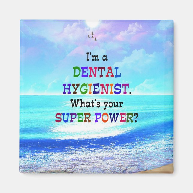 Dental Hygienist, Colourful Design Magnet (Front)