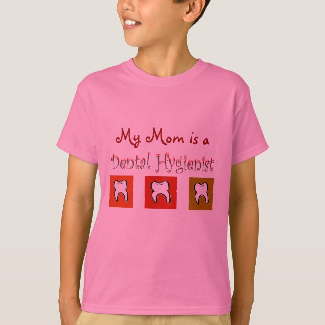 Dental Hygienist Gifts, 3 Teeth Design T-Shirt (Front)