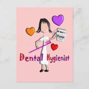 Dental Hygienist Gifts Adorable Hearts Design Postcard