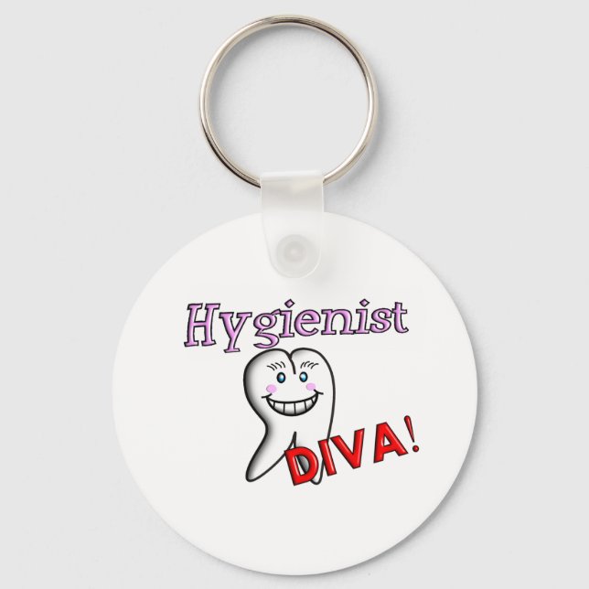 Dental Hygienist Gifts "Hygienist DIVA!" Key Ring (Front)