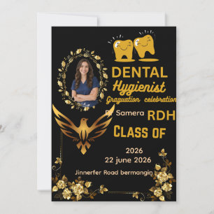 Dental Hygienist Graduation Celebration Photo Invi Invitation