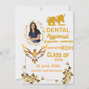 Dental Hygienist Graduation Celebration Photo Invi Invitation