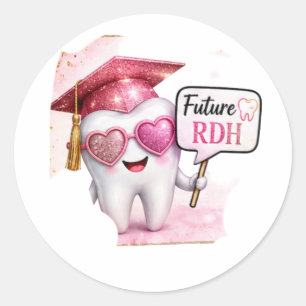 Dental Hygienist Graduation Round Sticker Future