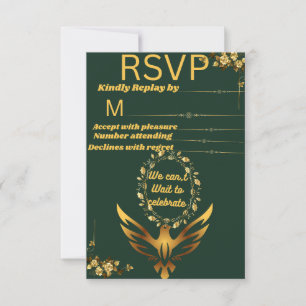 Dental Hygienist Graduation RSVP Card dark green