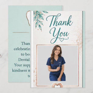 Dental Hygienist Graduation Thank You Card with Ph