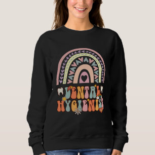 Dental Hygienist Groovy Retro Vintage Rainbow Cute Sweatshirt