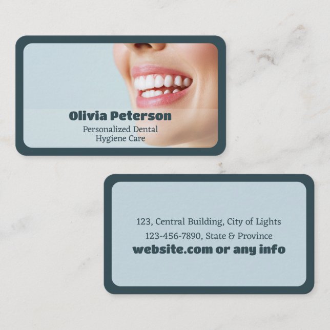 Dental Hygienist Oral Health Business Card (Front/Back)