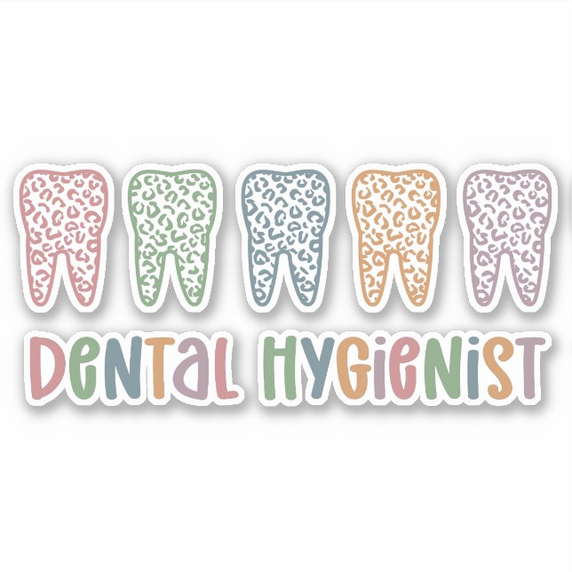 Dental Hygienist | RDH Dentist Leopard teeth gifts (Front)