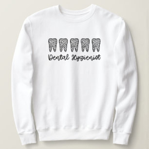 Dental Hygienist RDH Dentist leopard teeth gifts Sweatshirt