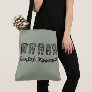 Dental Hygienist RDH Dentist leopard teeth gifts Tote Bag