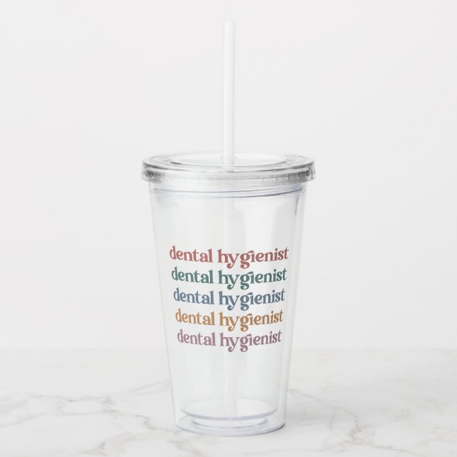 Dental Hygienist Retro | RDH Dentist Dental gifts Acrylic Tumbler (Front)