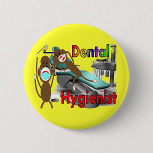 Dental Hygienist Sock Monkey Gifts 6 Cm Round Badge