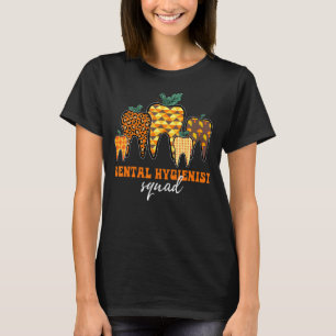 Dental Hygienist Squad Fall Autumn Pattern Thanksg T-Shirt
