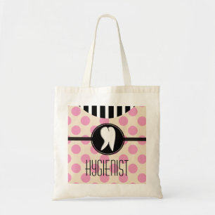 Dental Hygienist Tote Bag Pink Polka Dots