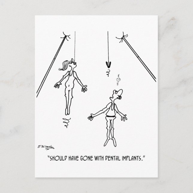 Dental Implant Cartoon 9468 Postcard (Front)