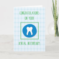 Dental Internship Congratulations Tooth on Green a
