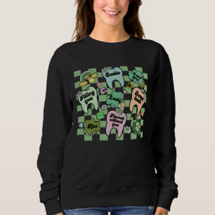 Dental Irish Teeth Shamrock Clover RDH Dental Dent Sweatshirt