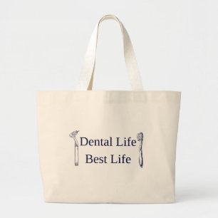 Dental Life Best Life Natural Canvas Tote Bag