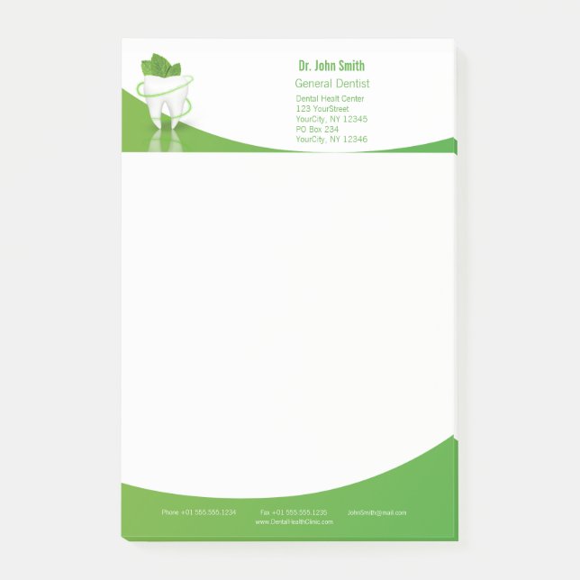 Dental Medical Mint Leaf Tooth - Post-it® Notes (Front)