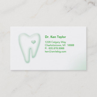 Dental Molar Heart Logo Business Card Green 2