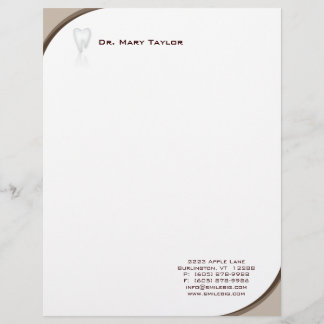 Dental Molar Stationery Beige Curve Logo Customized Letterhead
