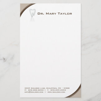 Dental Molar Tooth Stationery Beige Curve