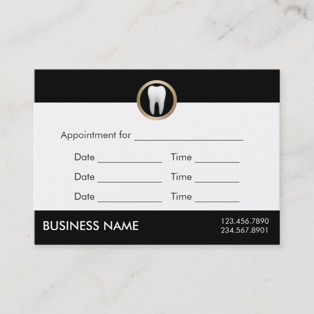 Dental Office Appointment Professional Dentist Card (Front)