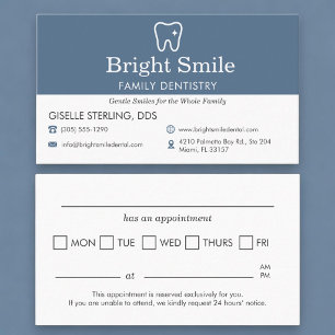 Dental Office Appointment Reminder Business Card