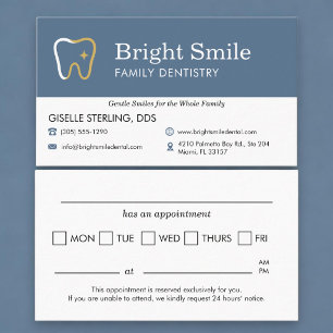 Dental Office Blue Appointment Reminder Card