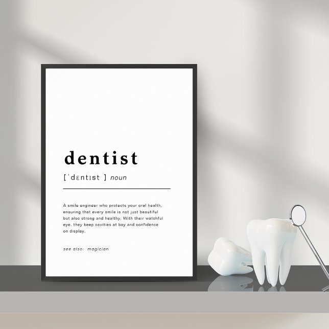 Dental Office Decor Dentist Definition Wall Print (Dental Office Decor Dentist Definition Wall Print)